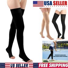 Thigh High Compression Stockings 20-30mmHg Medical Socks Varicose Veins Open Toe