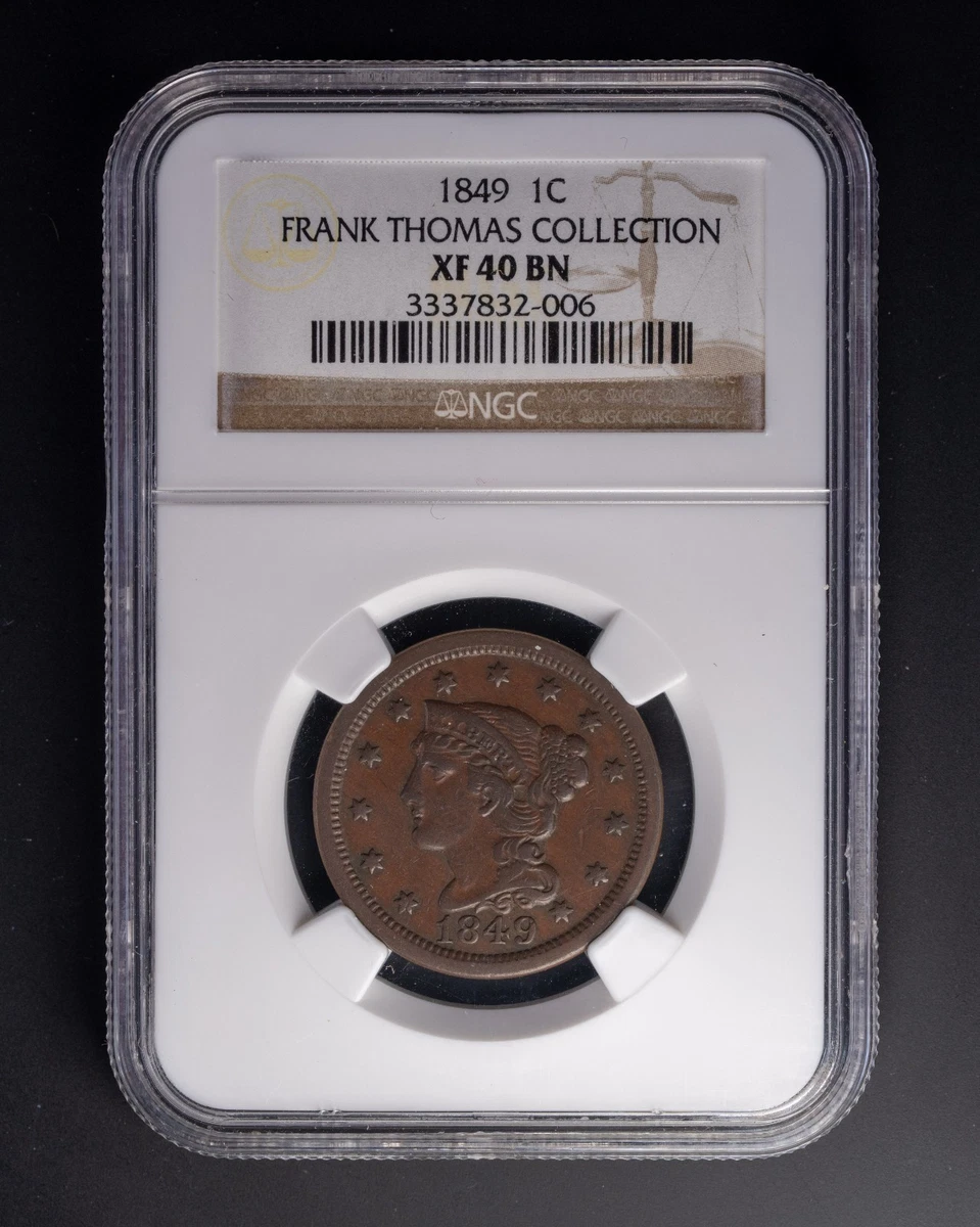 XF 40 Graded Braided Hair Large Cents (1839-1857) for sale | eBay