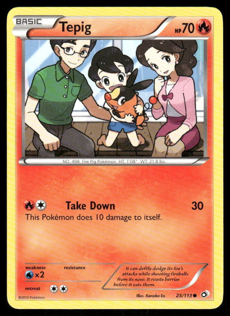 Pokemon Tcg Tepig #25 Pokemon Legendary Treasures LP