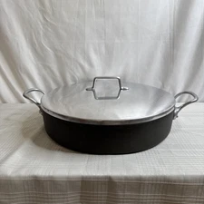 Magnalite GHC 14" Anodized Pan Double Handle Skillet w/ Lid VINTAGE USA RARE EUC