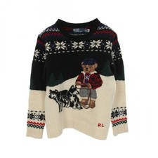 POLO RALPH LAUREN Polo Bear Knitwear Sweater wool Black Multicolor Used size M