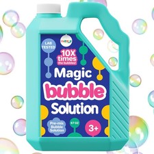 67 OZ Iridescent Bubble Solution Refill Non-Toxic Pre-Mix 67 ounces, Blue