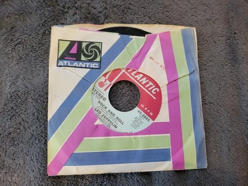 LED ZEPPELIN ROCK AND ROLL RED/BLUE LABEL PROMO PLUG SIDE MONO ATLANTIC 45-2865