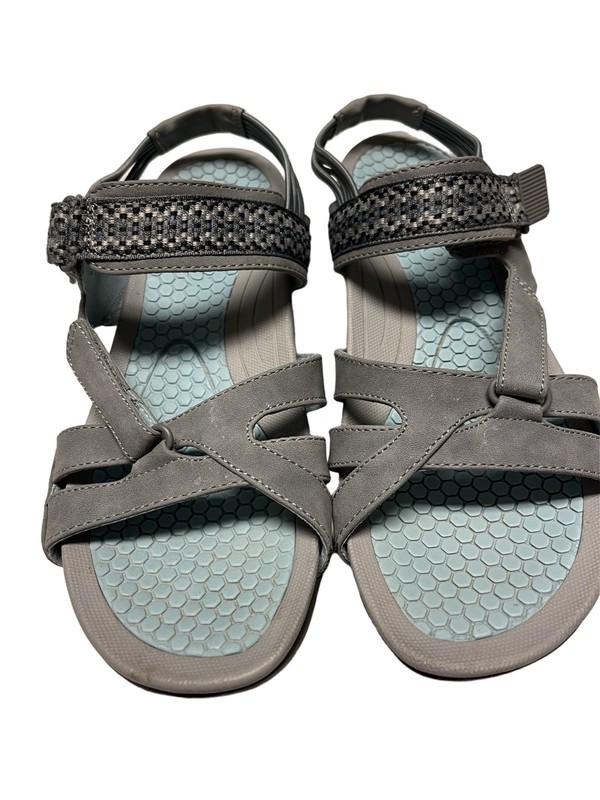 Baretraps Dalton Women's Grey Open Toe Slingback Sandals Size 9M