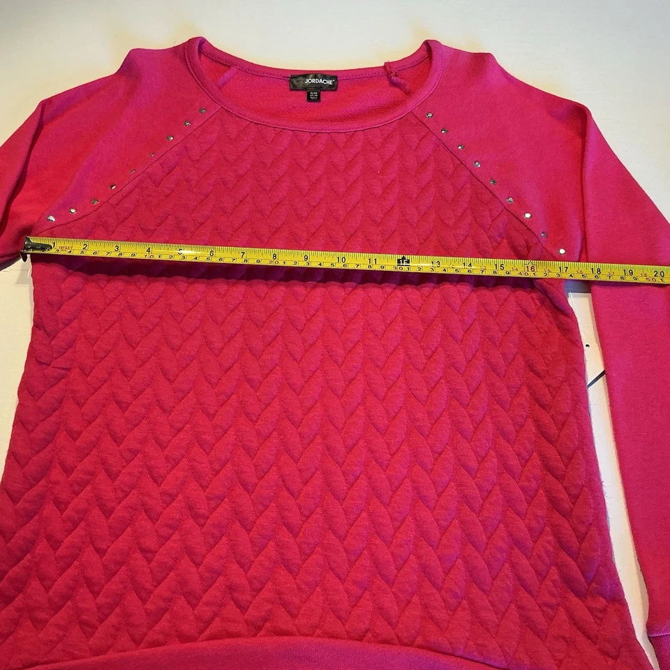 Jordache Niña Manga Larga Rosa Acolchada Sudadera Estrás XL 14-16 Foto 3 de 4