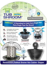 TubShroom Ultra Revolutionary Bath Tub Drain Protector Hair Catcher/Strainer