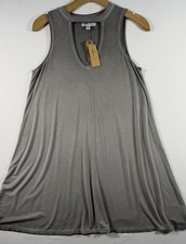 NWT American Eagle Sleeveless Swing Dress Gray V-Neck Soft Stretch Size S