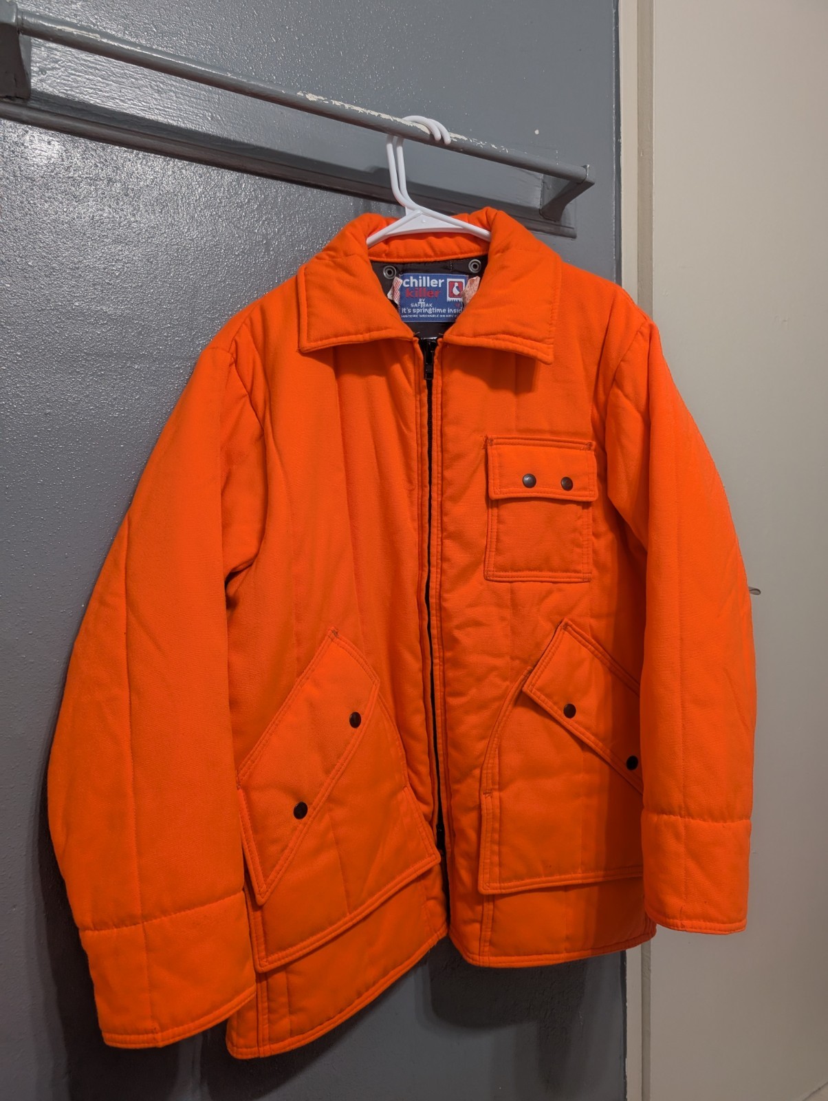 Vintage Chiller Killer by SafTbak Co. Jacket Men's L/XL Orange Hunting Workwear