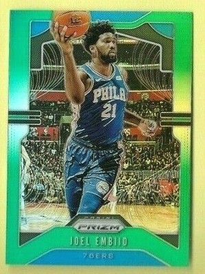JOEL EMBIID 2019 PANINI PRIZM SP GREEN REFRACTOR #199 76ERS STAR 