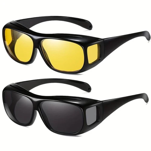 ✅ 2 Pack Motorist Night Vision Glasses Sunglasses Night Driving Glasses Over Glasses