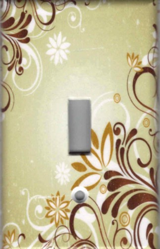 FLOWER SPLASH ON TAN BEIGE SHABBY CHIC HOME DECOR LIGHT SWITCH PLATE OR OUTLET - Picture 2 of 31