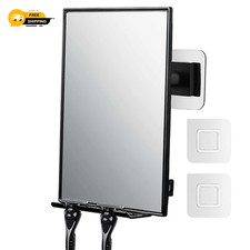 Shower Mirror for Shaving Fogless w/Razor Holders 360 Rotation Adjustable Mirror