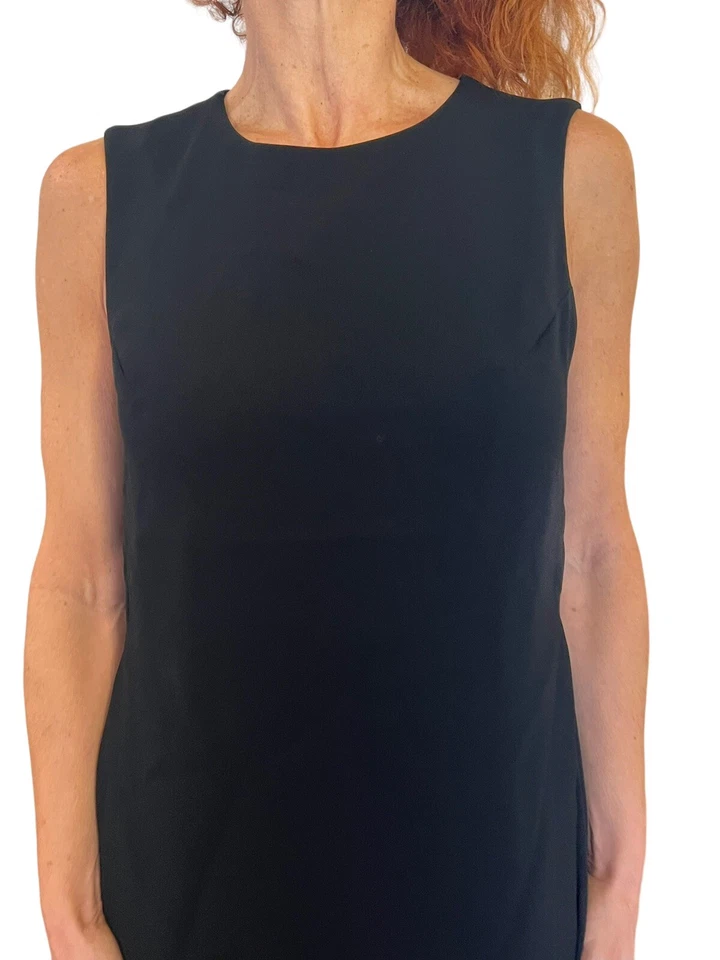 VESTIDO DE CÓCTEL PARA MUJER MAX MARA NEGRO SIN MANGAS EN CAPAS UNA LÍNEA TALLA 6 Foto 4 de 4