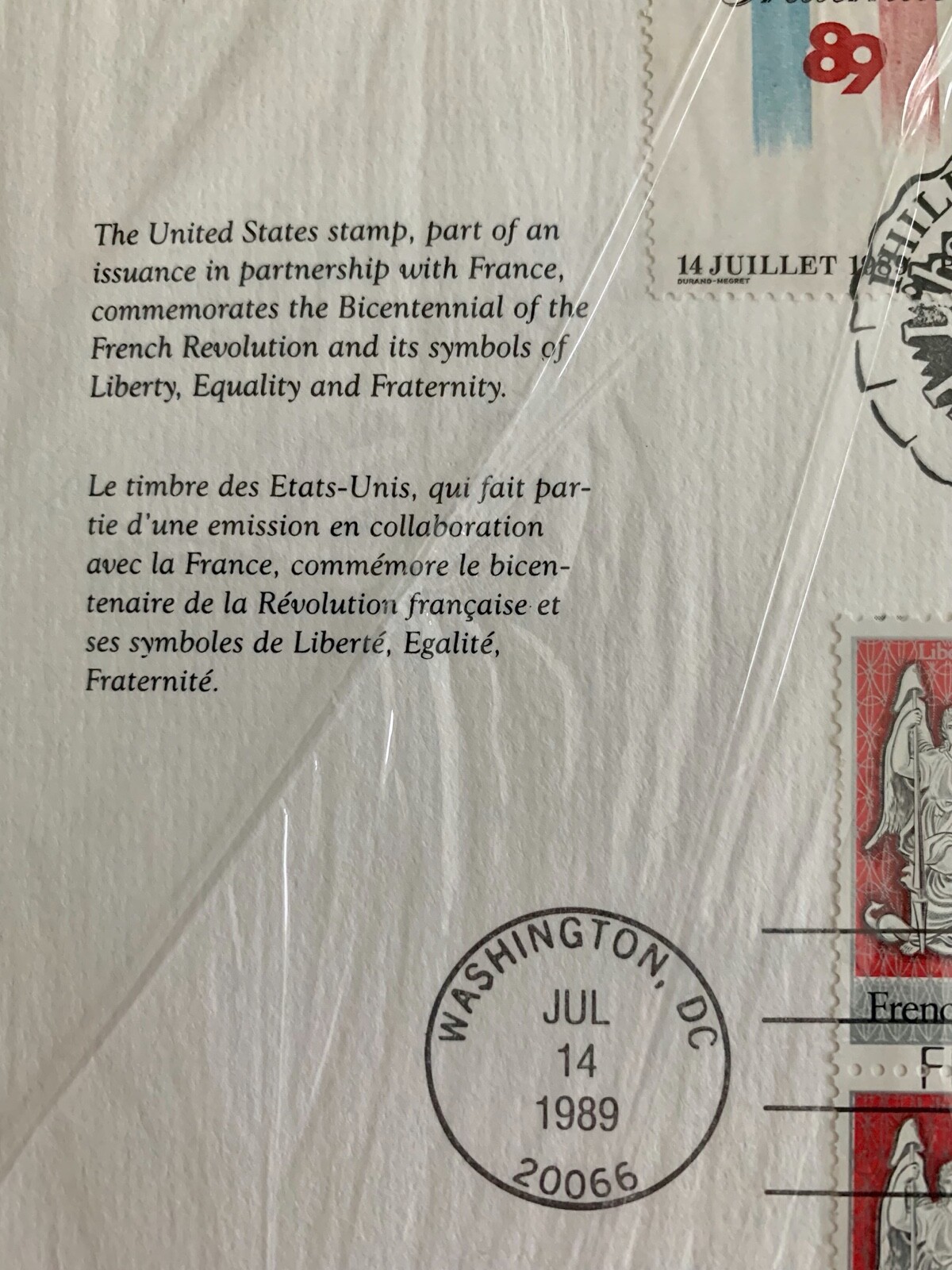 Liberte Egalite Fraternite USPS Stamp Book PB Stamps France French Revolution