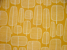 MissPrint Little Trees Yellow Scandi Cotton Curtain Upholstery Cushion Fabric