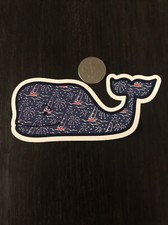 New Vineyard Vines Fireworks Sailboats Whale Sticker Hydroflask Yeti Car Decal