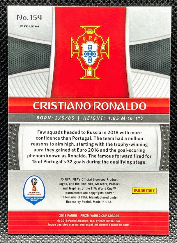 2018 Panini Prizm Soccer クリロナ ロナウド カード RonaldoロナウドPanini Prizm World Cup 2018 Panini Prizm Soccer