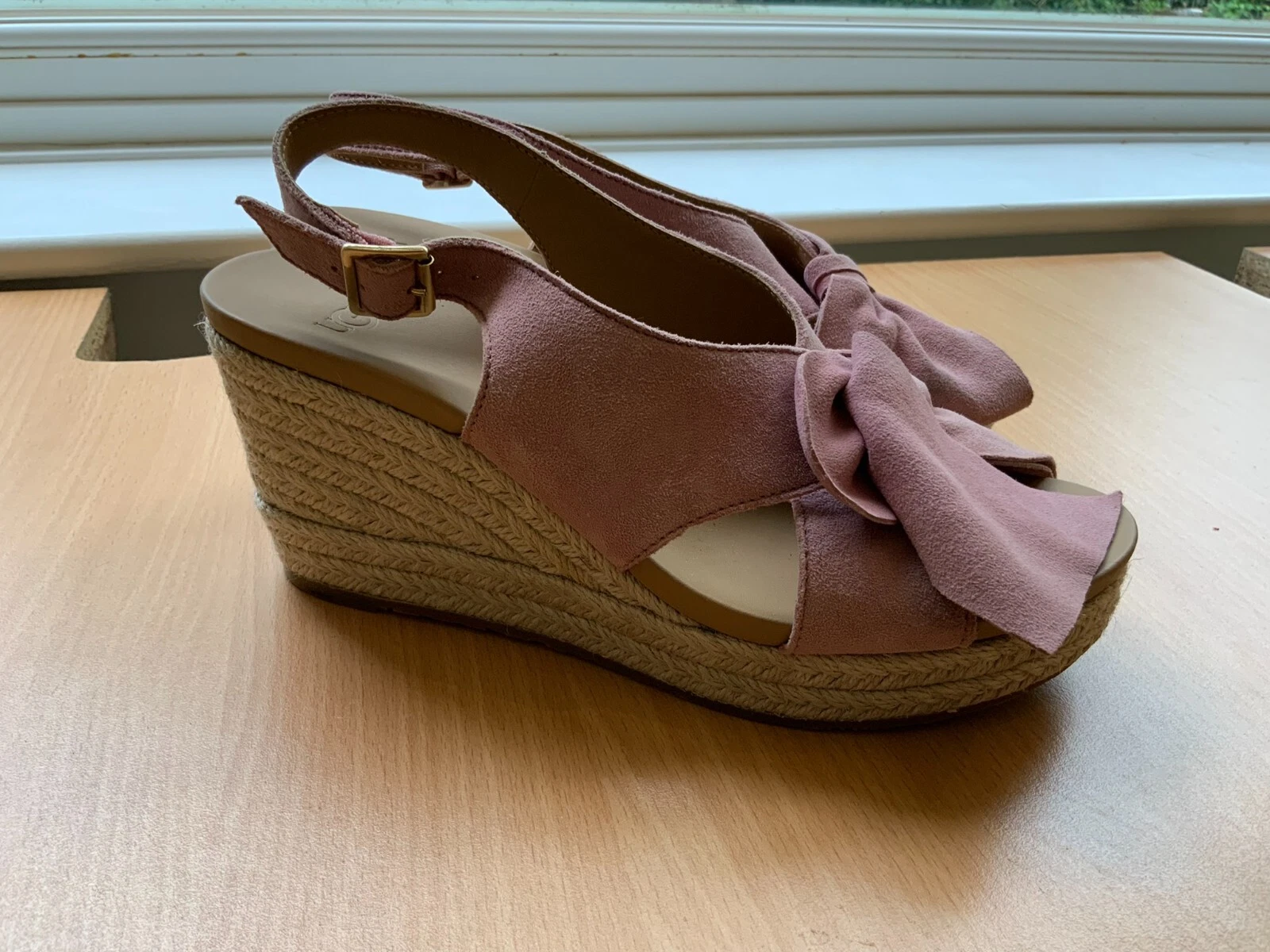 UGG Sandali Donna Camilla Zeppe UK 5 Rosa Nuovi