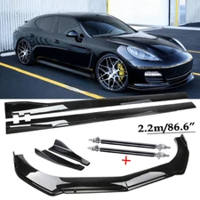 Front Bumper Lip Spoiler Chin Splitter Body Kit Glossy Black For Porsche Panam