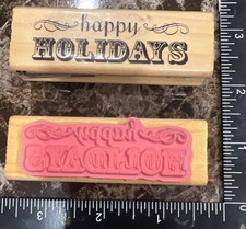 Happy Holidays Craft Smart Wood Mounted Rubber Stamp 10287866 2013