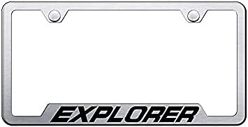 Ford Explorer Brushed Stainless Notched License Plate Frame Official Licensed