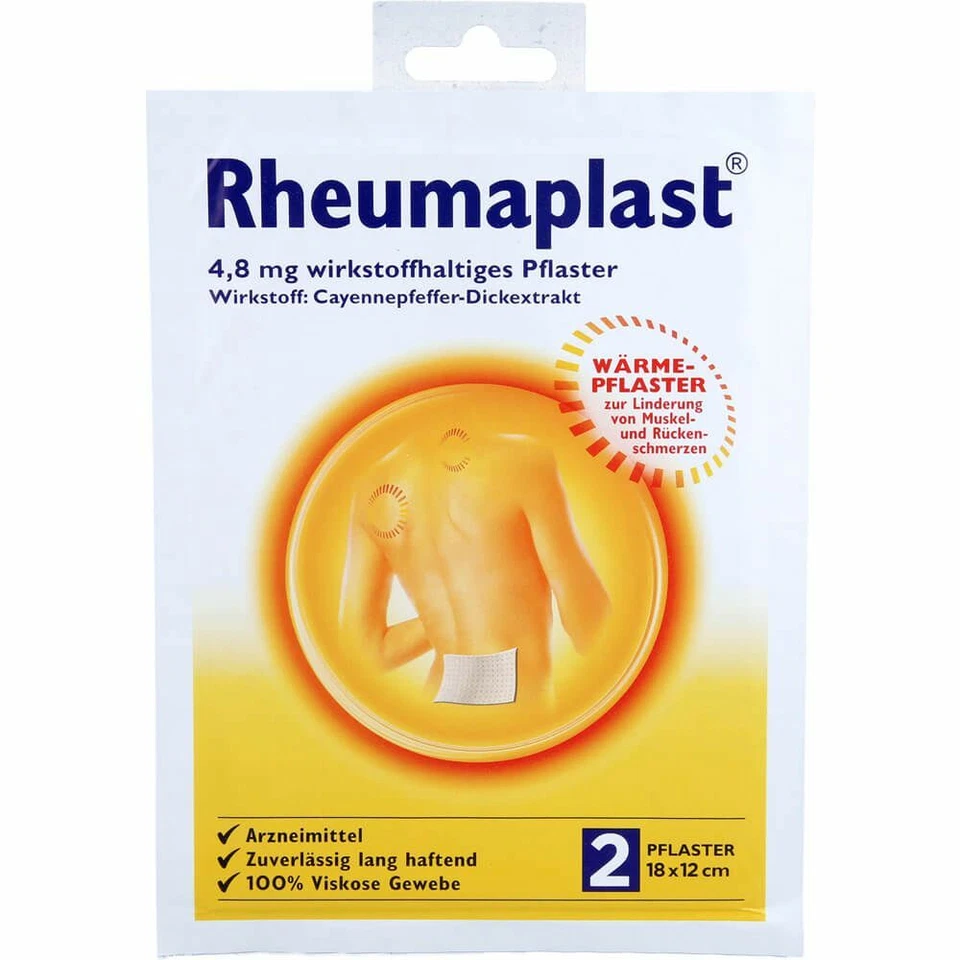 BEIERSDORF AG RHEUMAPLAST 4,8 mg wirkstoffhaltiges Pflaster 2 St PZN04010194
