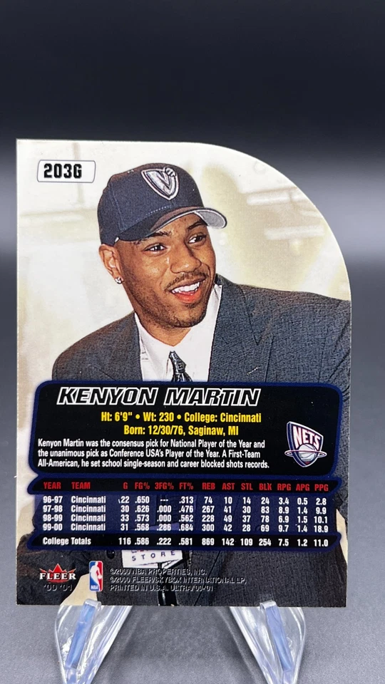 2000-01 Fleer Ultra Rookie Kenyon Martin #203 /2999 (RC) - Image 2 of 2