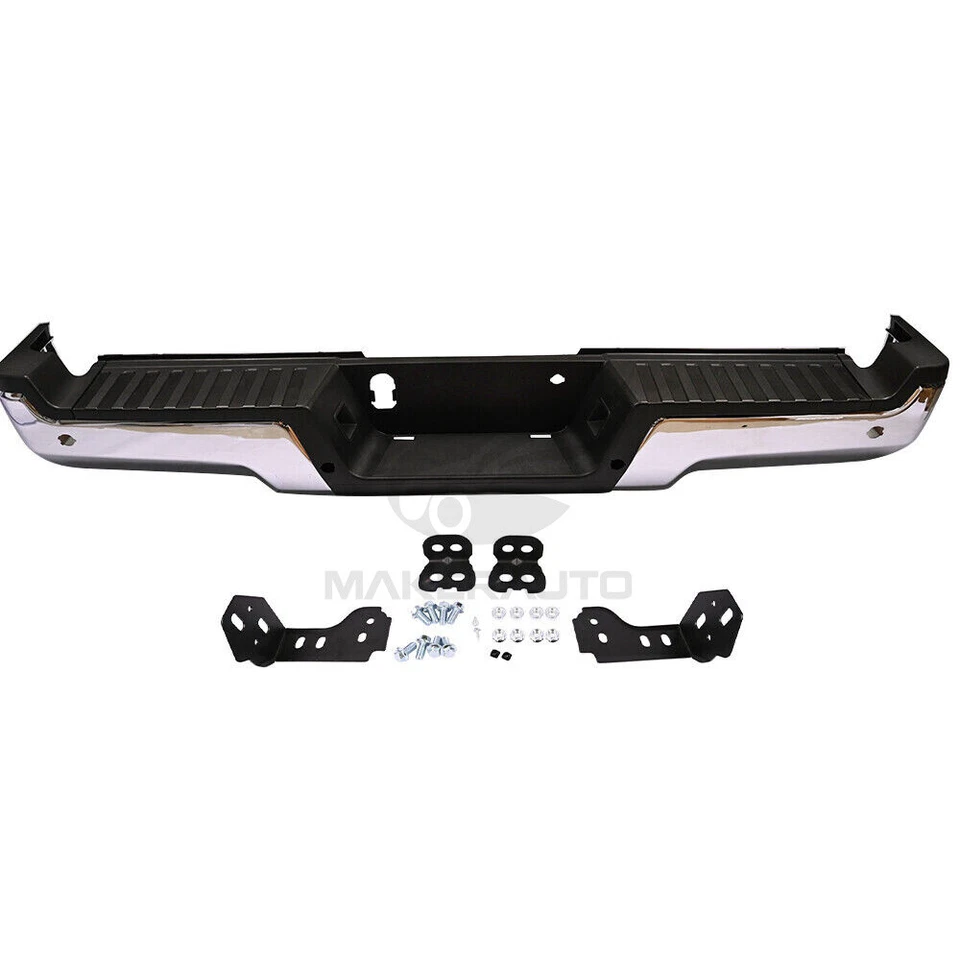 NEW Chrome Rear Bumper Assembly for 2017-2022 Ford F-250 F-350 SuperDuty w/ Park Foto 2 de 4
