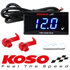 VOLTMETRO DIGITALE KOSO UNIVERSALE DISPLAY BLU MOTO SCOOTER QUAD AUTO KART VOLTS