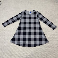 New Women s Black White Plaid Long Sleeve Mini Dress Size M Pockets
