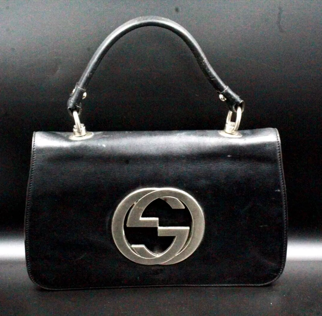 Gucci: Black Interlocking G Blondie Shoulder Bag