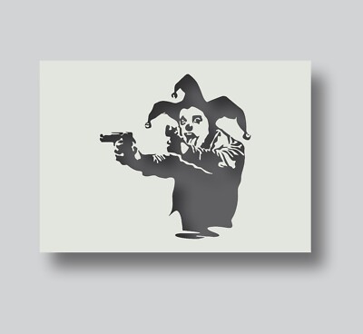 Banksy Gun Toting Clown wiederverwendbare Schablone für Wandkunst und Malerei