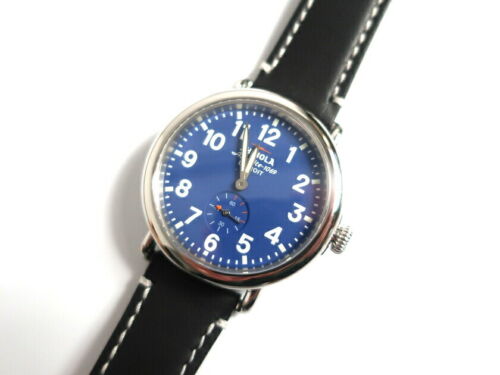 [SHINOLA DETROIT] The Runwell Leather Strap Watch 41mm 00214k02 USA made Unused - Afbeelding 1 van 14