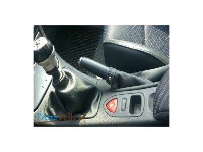 Couvre-Levier Vitesse Et Frein En Cuir Véritable Pour Alfa Romeo 147 - Noir Tricolore Brodé