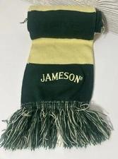 Jameson Irish Whiskey Scarf Fringe Green White Stripes Advertising Promo