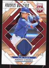 2020 Elite Extra Edition Prospect Materials Red #21 Andres Gimenez /49 - NM-MT