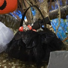 NWT NEW POTTERY BARN KIDS HALLOWEEN FAIRY BLACK TULLE FLOWER TREAT BAG