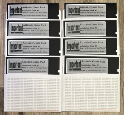 Attitude Game Pack for IBM DOS PC Computer on New SS/DD 360k Disks *Works GR8*