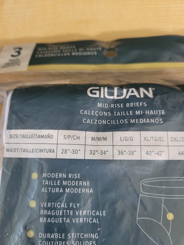 Gildan Men’s Cotton Mid Rise Briefs, 3 Pack, Multi Color, Size Medium, NEW - Picture 4 of 7