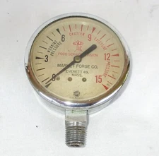 One U.S. Gauge Market Forge Company Model 22081-1 0-15 Lb. Pressure Gauge