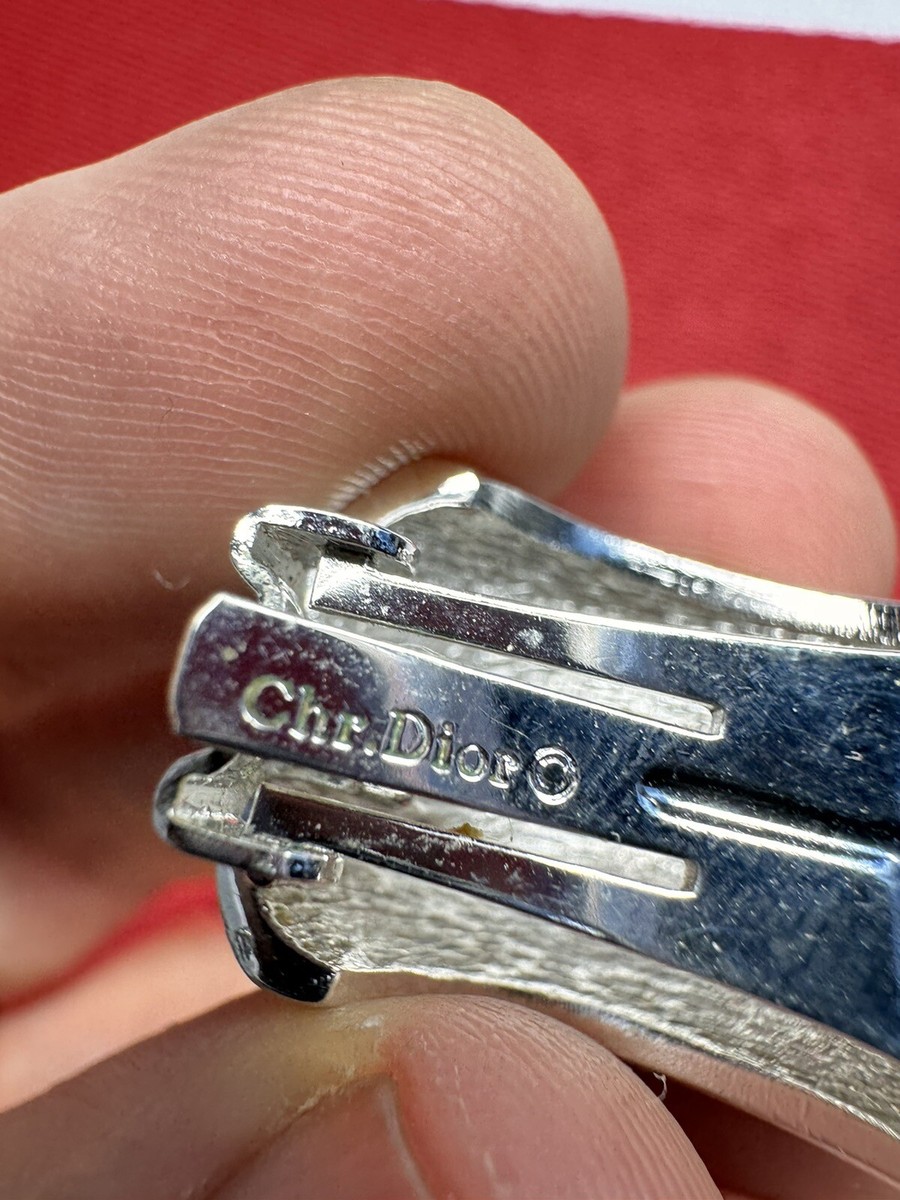 Chr. Christian Dior Signed Vintage 80s Silver-Tone
