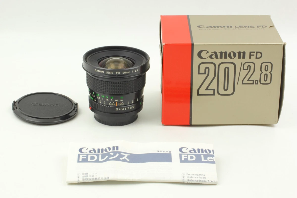 Top Mint in Box 】 Canon New FD 20mm F2.8 NFD Wide Angle MF Lens