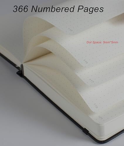 Thick Bullet Dotted Journal with 366 Numbered Pages, A5