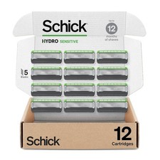 Schick Hydro Sensitive Razor Refills, 12ct  5 Blade Razor for Men, Shaving Blad
