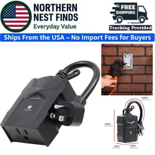 Outdoor Outlet Timer - Dusk-to-Dawn Sensor, Single Outlet Light Automation, W...
