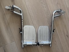 Pair of Universal Chrome Wheelchair Footrests - Swing-Away Adjustable Leg Rests