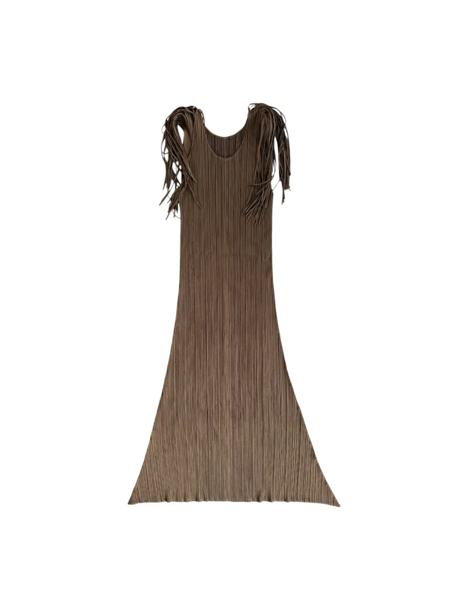 issey miyake brown dress Issey Miyake Pleats Please New Colorful Basics Dress Brown