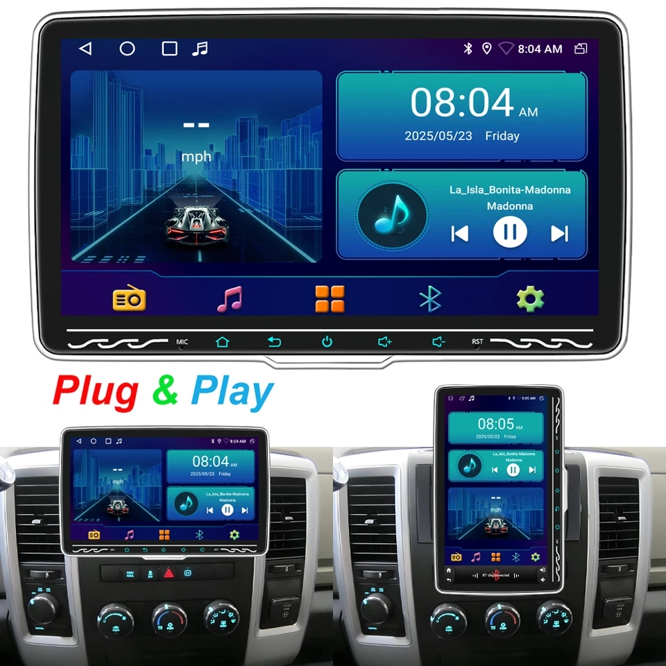 10.1" Double 2Din 4GB Car Stereo Radio GPS Navi Player For Jeep Chrysler Dodge - Image 3 of 4