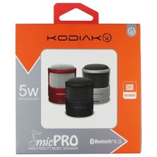 Kodiak 5W micPRO Portable 3.5mm and Wireless Bluetooth Music Speaker - Black
