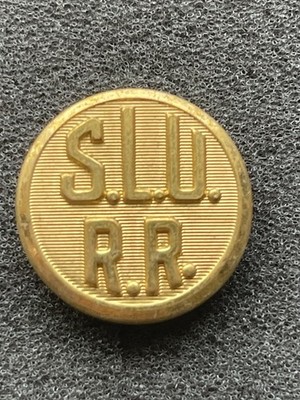 Vtg S.L.U. R.R. St Louis Union Railroad Station Button Waterbury TM2084
